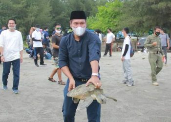 Hari Oeang ke-74″Kantor Wilayah Ditjen Perbendaharaan Provinsi Bengkulu Laksanakan Penghijauan serta Pelepasan Penyu