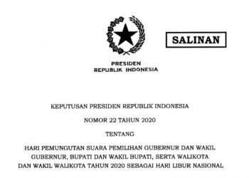 Pemerintah Tetapkan Hari Pilkada Serentak 9 Desember 2020 Sebagai Libur Nasional