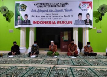 HAB Kementerian Agama RI Ke -75″ Kakan Kemenag Kabupaten Mukomuko Gelar Doa Bersama