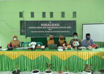 Sosialisasi Juknis BOS Madrasah Tahun 2021 oleh Tim BOS Kanwil Kemenag Provinsi Bengkulu