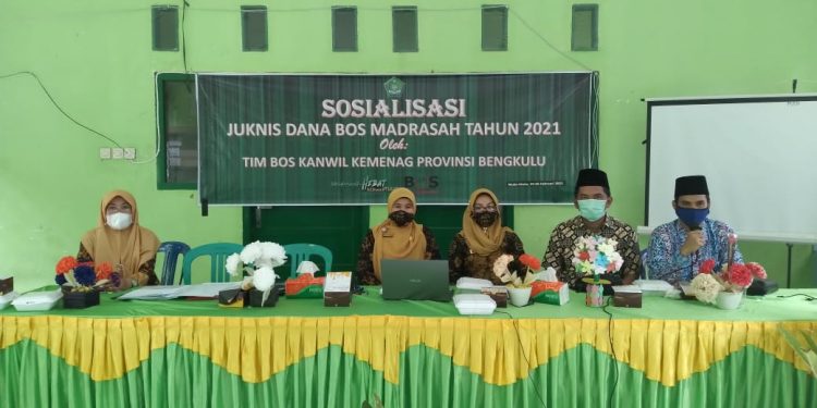 Sosialisasi Juknis BOS Madrasah Tahun 2021 oleh Tim BOS Kanwil Kemenag Provinsi Bengkulu