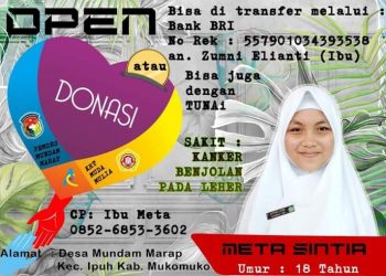 Keluarga Besar MAN 1 Mukomuko dan Komite Madrasah Serahkan Bantuan Untuk Meta