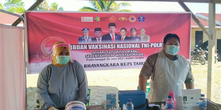 HUT Bhayangkara ke-75, Polres Mukomuko Gelar Vaksin Massal di 7 Lokasi