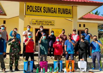 Kecamatan Sungai lakukan Apel Louncing  Kegiatan Jum’at Bersih dan Steril Covid-19