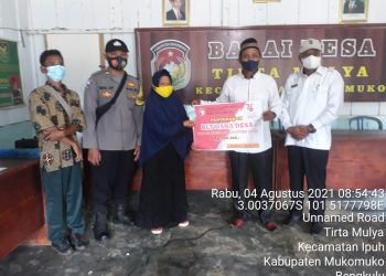 Pemdes Tirta Mulya, 50 KPM Terima BLT-DD Sebesar Rp 900 Ribu