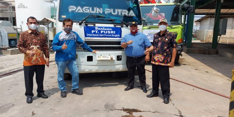 Pemprov Bengkulu Terima Bantuan 2 Ton Liquid Oxygen dari PT. Pusri
