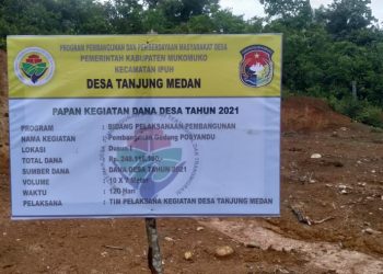 Tahun Ini Desa Tanjung Medan Segera Miliki Gedung Posyandu