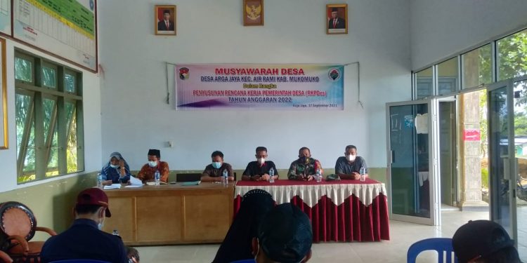 Pemdes Arga Jaya Gelar Musdes RKPDes Tahun Anggaran 2022
