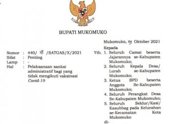 Jika Belum Vaksin, Masyarakat Kena Sanksi Administratif