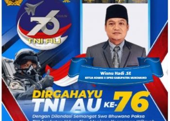 Ucapan Hari TNI AU 2022 HUT Ke-76 (9 April 2022) Ketua Komisi II DPRD Kabupaten Mukomuko
