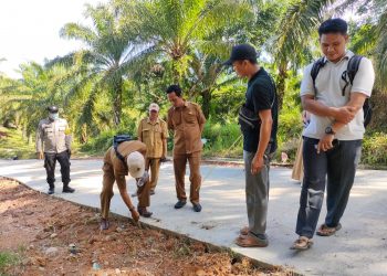 Pemdes Tanjung Medan Gelar Monev Pembangunan Tahap I Tahun Anggaran 2022