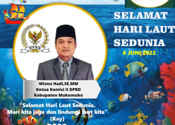 Banner Ucapan Selamat Hari Laut Sedunia Ketua Komisi II DPRD Kabupaten Mukomuko
