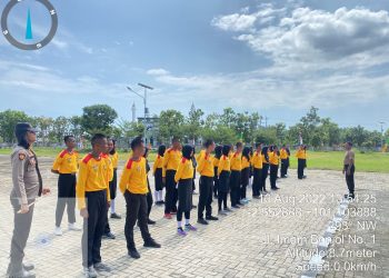 HUT RI Ke 77: Kabag SDM Polres Mukomuko Pantau Pelatihan Paskibra Kabupaten Mukomuko Tahun 2022