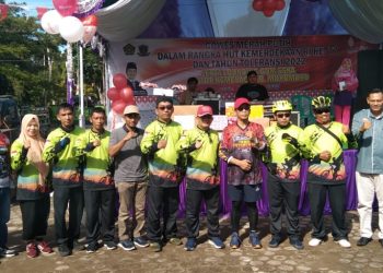 Gowes Merah Putih Dalam Rangka HUT RI ke 77 dan Tahun Toleran 2022 serta Launching COM SSKA Kemenag Mukomuko Meriah dan Penuh Kekeluargaan