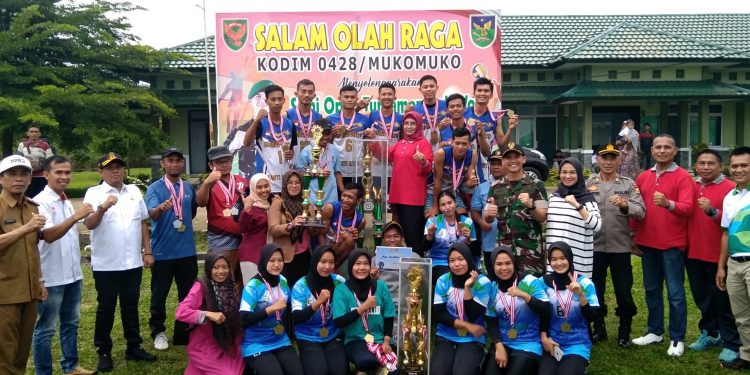 Wakil Bupati Mukomuko Resmi Menutup Turnamen Bola Voli Dandim 0428/MM Cup ke 4 tahun 2022