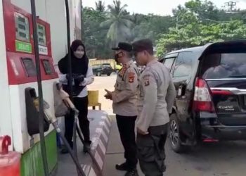 Polres Prabumulih : Patroli Sambang Polsek Pantau Situasi di SPBU Cambai Kota Prabumulih
