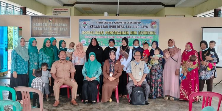 Sosialisasi Pencegahan Dini stunting, Pemdes Tanjung Jaya Kolaborasikan Lintas Sektor