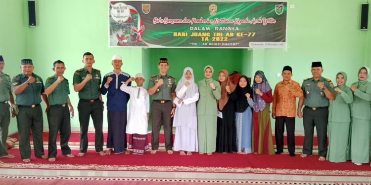 Menjelang Hari Juang TNI AD ke 77, Kodim 0428 Mukomuko Gelar Syukuran dan Bakti Sosial