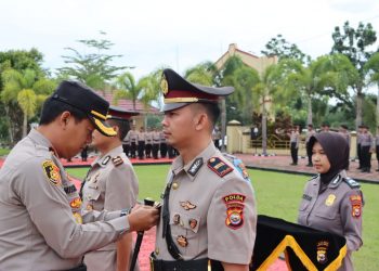 Polres Mukomuko Gelar Upacara Sertijab dan Kenal Pamit Kasat Reskrim