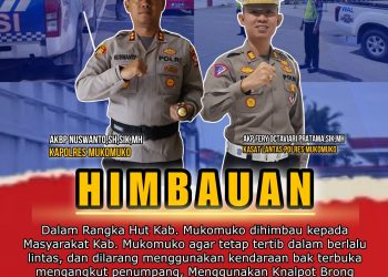 Jelang HUT Kabupaten Mukomuko, Satlantas Polres Mukomuko Himbau Masyarakat Untuk Selalu Tertib Berlalulintas