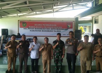 Percepatan Pembangunan, Kodim 0428/MM Gelar Acara Pembukaan Karya Bakti Tahun 2023 di Kelurahan Pasar Mukomuko