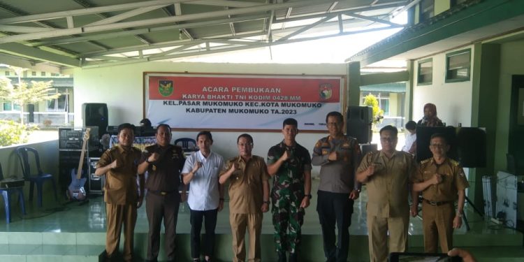 Percepatan Pembangunan, Kodim 0428/MM Gelar Acara Pembukaan Karya Bakti Tahun 2023 di Kelurahan Pasar Mukomuko