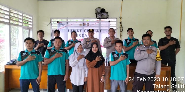 Dihadapan Kapolsek Pemdes Talang Sakti Sampaikan Aspirasi di Jum’at Curhat Polsek V Koto