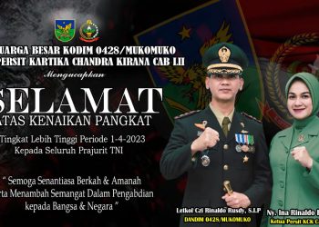 Dandim Pimpin Acara Korps Kenaikan Pangkat Prajurit Kodim 0428/Mukomuko 