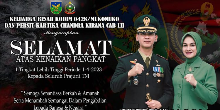 Dandim Pimpin Acara Korps Kenaikan Pangkat Prajurit Kodim 0428/Mukomuko 