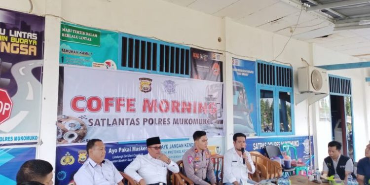 Jalin Sinergitas, Satlantas Polres Mukomuko Gelar Coffee Morning