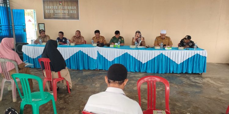 Tertib dan Disiplin Anggaran, Pemdes Tanjung Jaya Melaksanakan Giat Monitoring dan Evaluasi (MONEV) Pembangunan Tahap II Tahun 2023