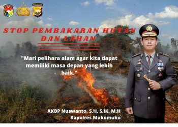 Larangan Membakar Lahan, Kapolres Mukomuko Berikan Himbauan 