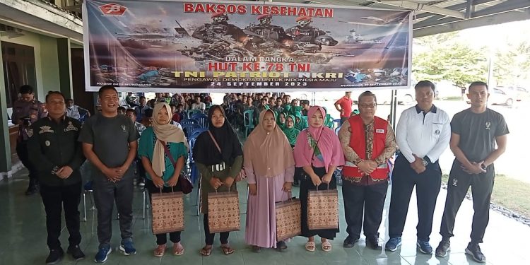 Menuju HUT TNI Ke- 78, Kodim 0428/MM Gelar Bakti Sosial Kesehatan dan Bansos