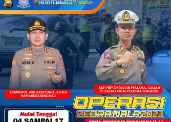 Operasi Zebra Nala 2023, Kasat Lantas Polresta Bengkulu Sampaikan ini