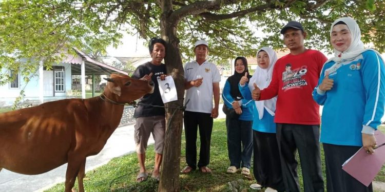 Tingkatkan Ketahanan Pangan Hewani , Pemdes Pasar Ipuh Serahkan Bantuan Hewan Ternak