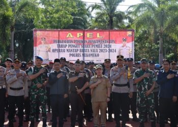Persiapan Pemilu 2024, Polres Mukomuko Gelar Pergeseran Pasukan Pengamanan TPS