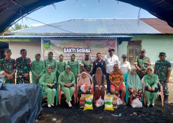 Giat Sosial, DPC MOI Kabupaten Mukomuko Bersama Koramil 04 Pondok Suguh Gelar Baksos