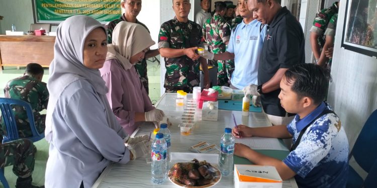 Cegah Penyalahgunaan Narkoba, Kodim 0428/Mukomuko Gelar Sosialisasi dan Pemeriksaan Urine Prajuritnya