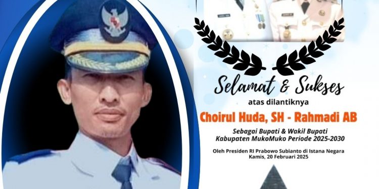 UCAPAN SELAMAT TERPILIHNYA BUPATI KABUPATEN MUKOMUKO 2025-2030