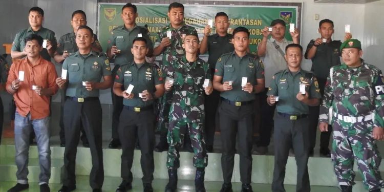 Kodim 0428/Mukomuko Laksanakan Pemeriksaan Urine dalam Program P4GN