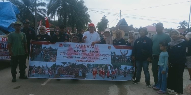 Pawai Budaya Warnai Perayaan HUT RI ke-80 di Desa Tanjung Jaya