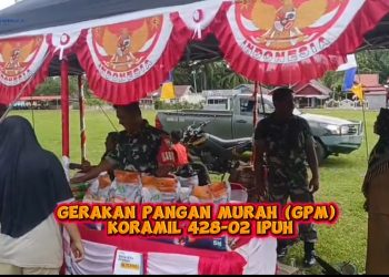 Pasca Peringatan HUT RI ke-80 Gerakan Pangan Murah Koramil 428-02 Ipuh, Diserbu Warga