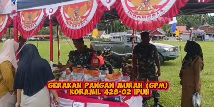 Pasca Peringatan HUT RI ke-80 Gerakan Pangan Murah Koramil 428-02 Ipuh, Diserbu Warga